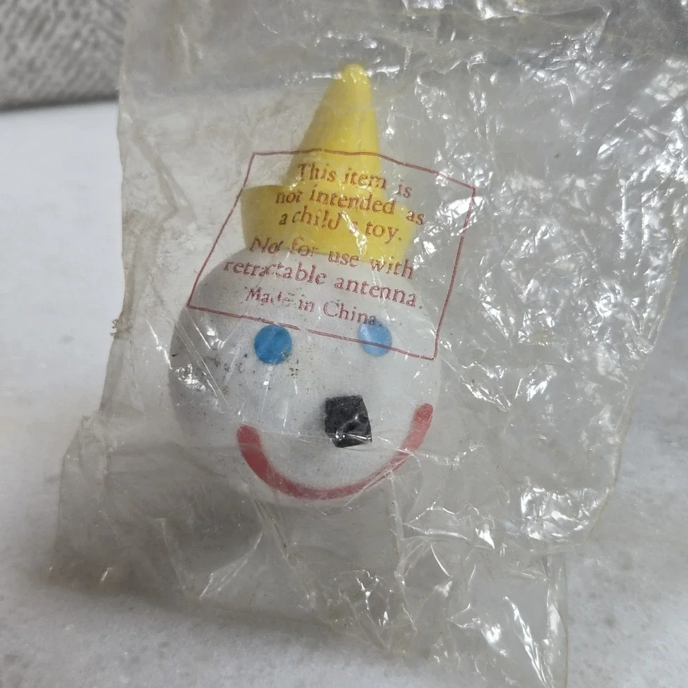 Lot of 3 Vtg Jack In The Box Antenna Toppers Sealed Classic Jack Snowman Basebal